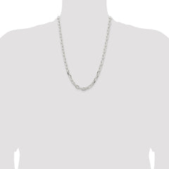 Sterling Silver 7.5mm Diamond-cut Long Link Cable Chain - 3