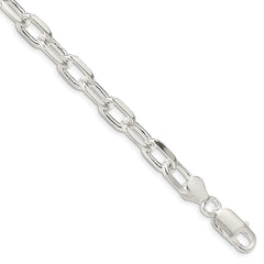 Sterling Silver 7.5mm Diamond-cut Long Link Cable Chain - 2