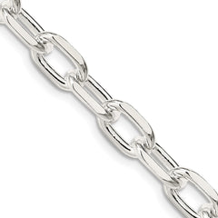Sterling Silver 7.5mm Diamond-cut Long Link Cable Chain - 3