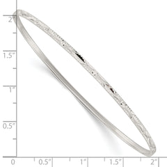 Sterling Silver Diamond Cut Slip-on Bangle - 2