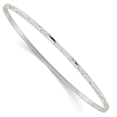 Sterling Silver Diamond Cut Slip-on Bangle - 2
