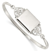 Sterling Silver Polished Rectangular 20mm Locket Bangle - 2
