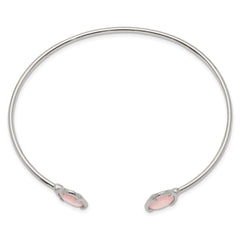 Sterling Silver Pink Chalcedony Bangle