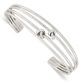 Sterling Silver Polished 4 Band Knots Cuff Bangle
