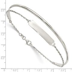 Sterling Silver Polished ID Bangle - 2