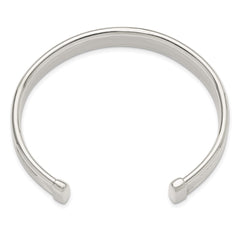 Sterling Silver Polished Textured Cuff Bangle Bracelet - 2