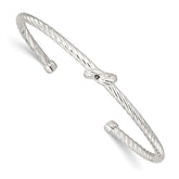 Sterling Silver Twisted Knot Cuff Bangle