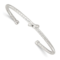 Sterling Silver Twisted Knot Cuff Bangle