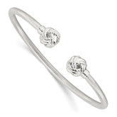 Sterling Silver Textured Love Knot Cuff Bangle
