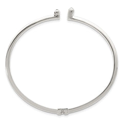 Sterling Silver Polished Bars Hinged Cuff Bangle Bracelet