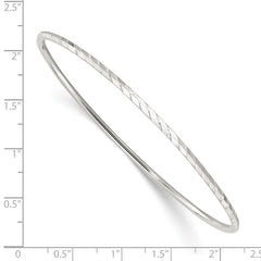 Sterling Silver Polished Diamond Cut Slip-on Bangle Bracelet