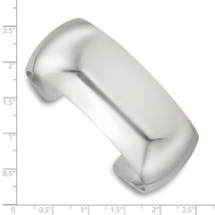 Sterling Silver Polished 25mm Domed Cuff Bangle