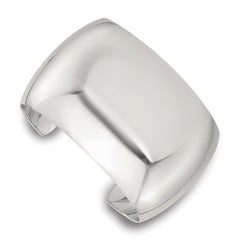 Sterling Silver Polished 40mm Domed Cuff Bangle