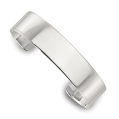 Sterling Silver Polished 15mm Flat Cuff Bangle