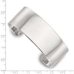 Sterling Silver Polished 25mm Flat Cuff Bangle