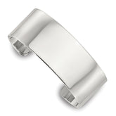 Sterling Silver Polished 25mm Flat Cuff Bangle