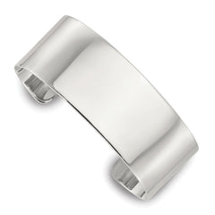 Sterling Silver Polished 25mm Flat Cuff Bangle