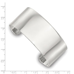 Sterling Silver Polished 30mm Flat Cuff Bangle