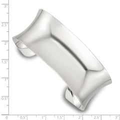 Sterling Silver Polished 25mm Concave Cuff Bangle