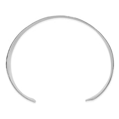 Sterling Silver Polished 30mm Flat Hammered Cuff Bangle