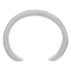 Sterling Silver Polished 40mm Concave Hammered Cuff Bangle