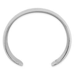 Sterling Silver Polished 30mm Domed Hammered Cuff Bangle