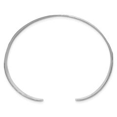 Sterling Silver Polished 15mm Flat Hammered Cuff Bangle