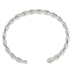 Sterling Silver Polished Curb Link Cuff Bangle