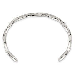 Sterling Silver Polished Anchor / Mariner Link Cuff Bangle