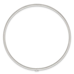 Sterling Silver Polished and Textured 2.00mm Slip-on Bangle Bracelet