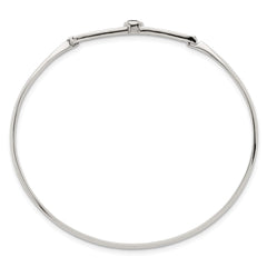 Sterling Silver Polished Fancy CZ Bangle