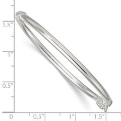 Sterling Silver Polished 3.00mm Hinged Baby Bangle