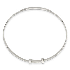 Sterling Silver Polished Claddagh Childrens Expandable Slip-on ID Bangle