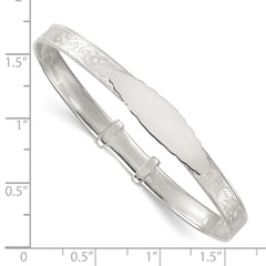 Sterling Silver Polished Claddagh Childrens Expandable Slip-on ID Bangle