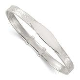 Sterling Silver Polished Claddagh Childrens Expandable Slip-on ID Bangle