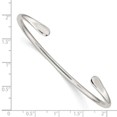 Sterling Silver 3mm Cuff Bangle