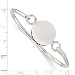 Sterling Silver Bangle w/Round ID Plate Bracelet