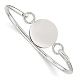 Sterling Silver Bangle w/Round ID Plate Bracelet