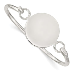 Sterling Silver Bangle w/Round ID Plate Bracelet - 2