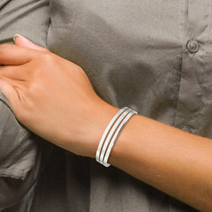 Sterling Silver Polished Cuff Bangle - 4