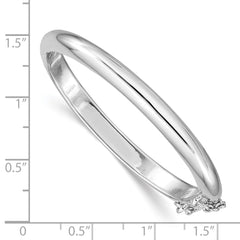 Sterling Silver RH-plated Polished 5mm w/ Safety Hinged Children's Bangle