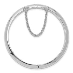 Sterling Silver RH-plated Polished 5mm w/ Safety Hinged Children's Bangle - 3