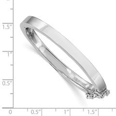 Sterling Silver RH-plated Polished 4mm w/ Safety Hinged Children's Bangle - 2