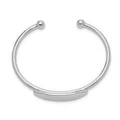 Sterling Silver Rhodium-plated Polished ID Children's Cuff Bangle - 2