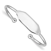 Sterling Silver Rhodium-plated Polished ID Children's Cuff Bangle - 2