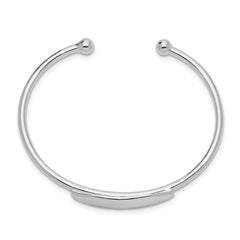 Sterling Silver Rhodium-plated Polished ID Children's Cuff Bangle - 3