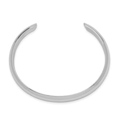 Sterling Silver Rhod-plated Polished & Domed 6mm Children's Cuff Bangle - 2