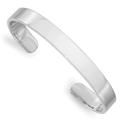Sterling Silver Rhodium-plated Polished 6mm Children's Cuff Bangle - 2