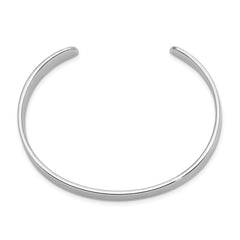 Sterling Silver Rhodium-plated Polished 6mm Children's Cuff Bangle - 3