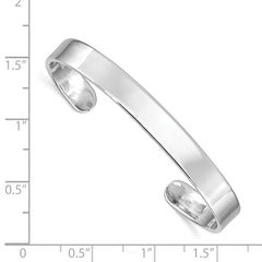 Sterling Silver Rhodium-plated Polished 6mm Children's Cuff Bangle - 3
